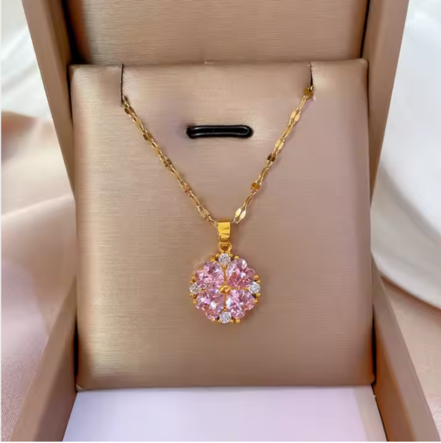 Collier en Acier Inoxydable - Motif Floral