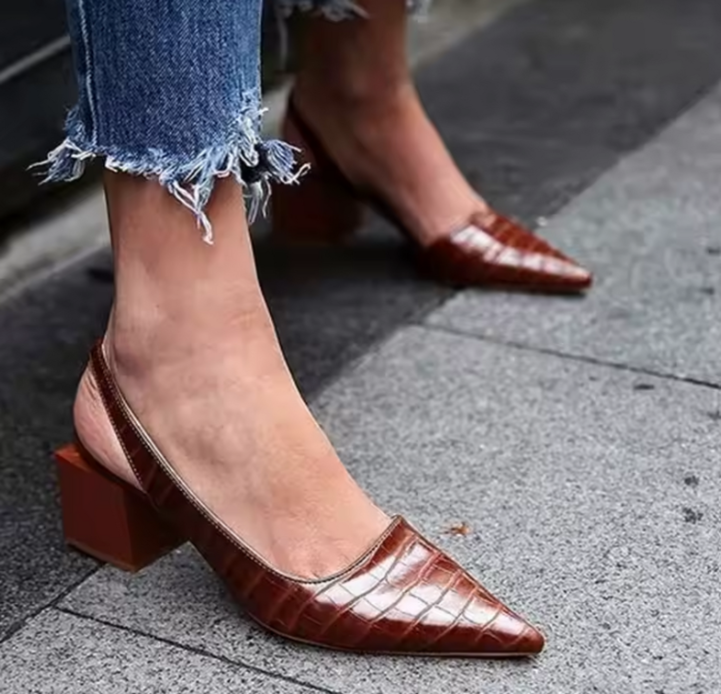 Sandale Croco Simili-cuir