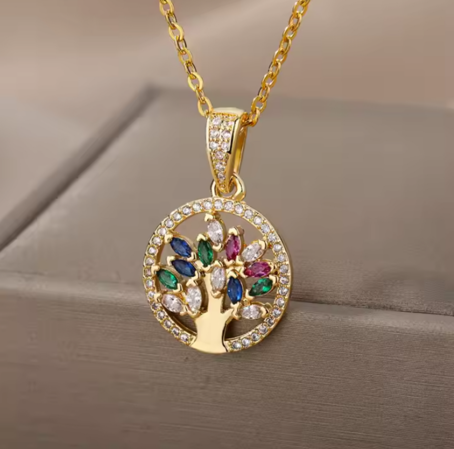 Collier en Acier Inoxydable - Arbre de Vie