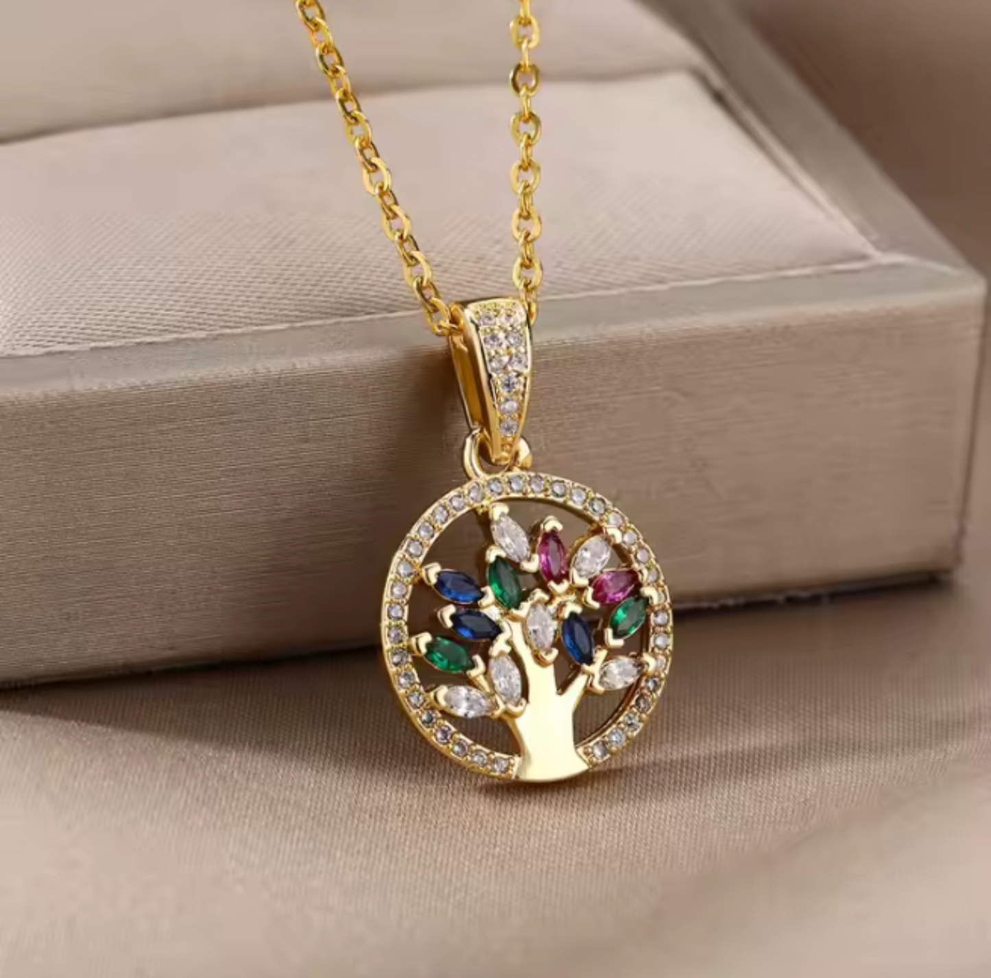 Collier en Acier Inoxydable - Arbre de Vie