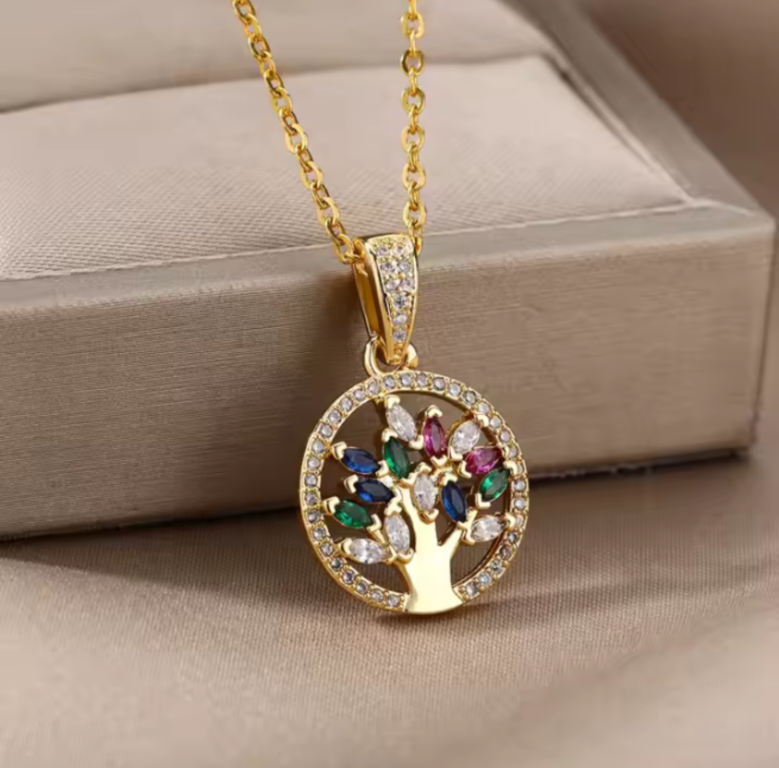Collier en Acier Inoxydable - Arbre de Vie