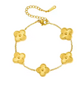 Bracelet en Acier Inoxydable - Fleurs Élégantes