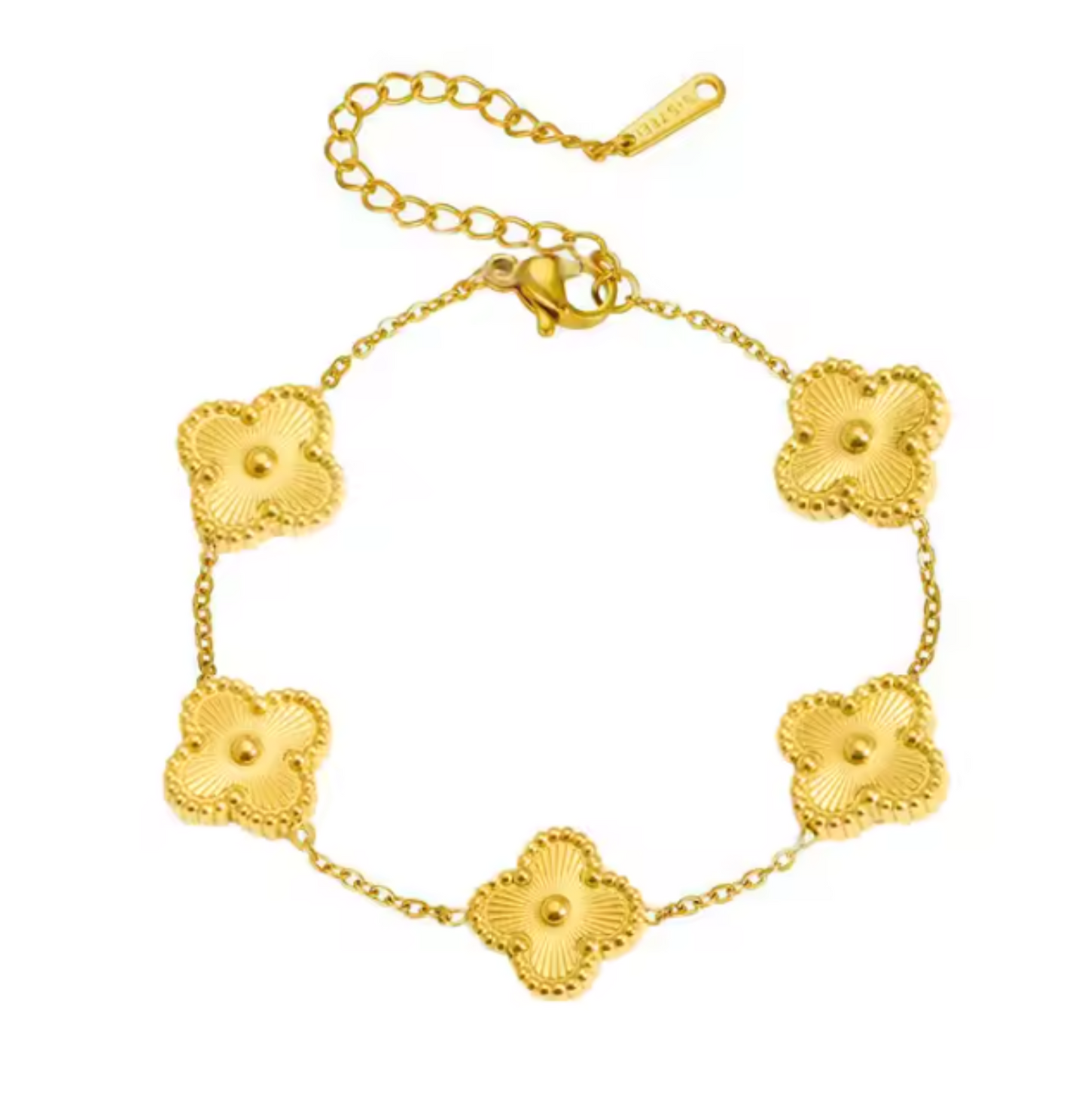 Bracelet en Acier Inoxydable - Fleurs Élégantes