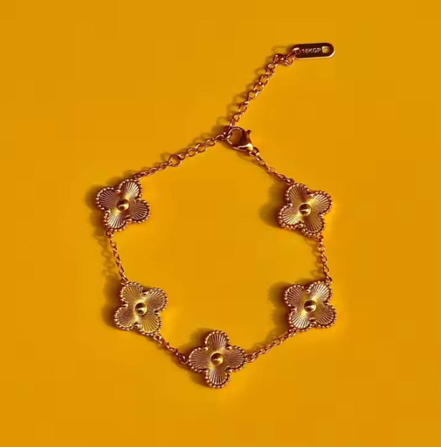 Bracelet en Acier Inoxydable - Fleurs Élégantes