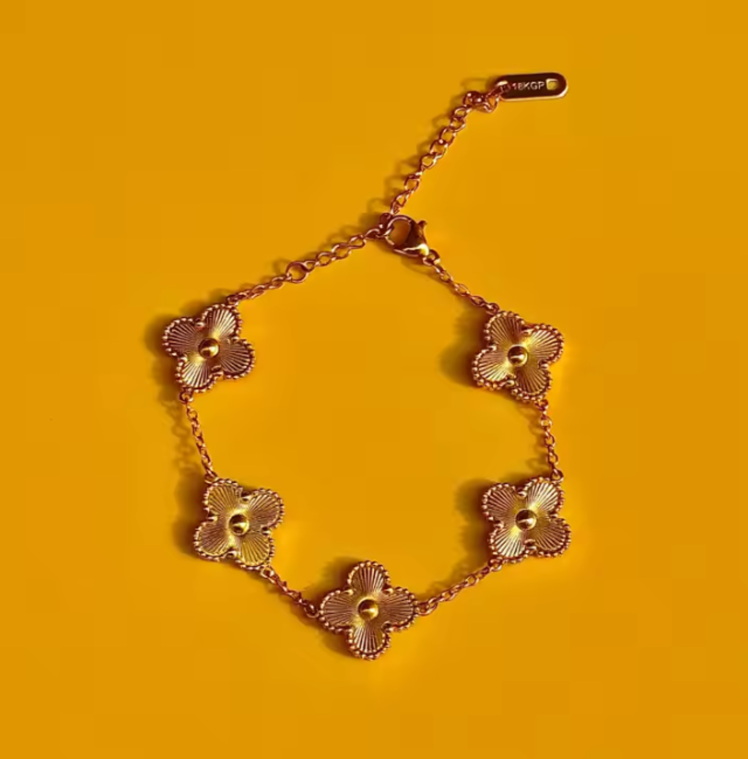 Bracelet en Acier Inoxydable - Fleurs Élégantes