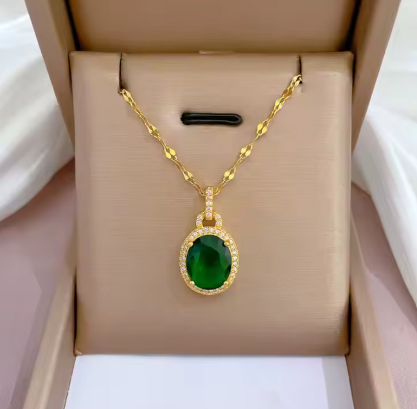 Collier en Acier Inoxydable - Élégance Verte