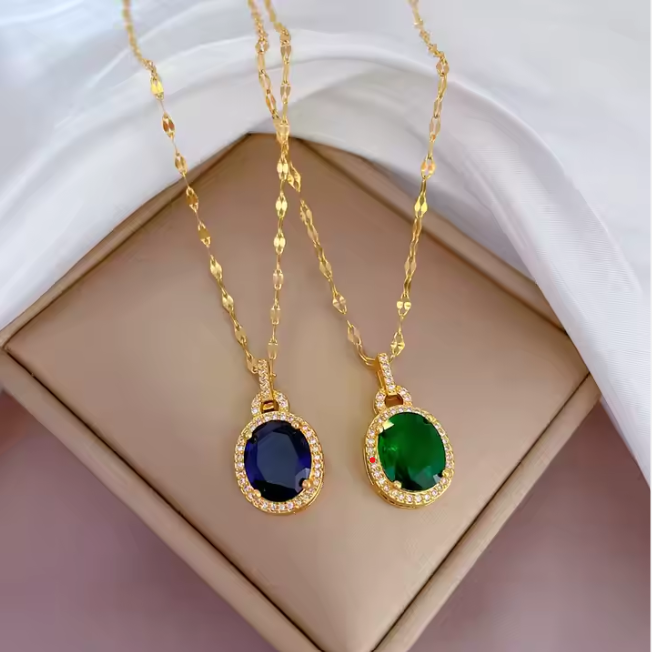 Collier en Acier Inoxydable - Élégance Verte