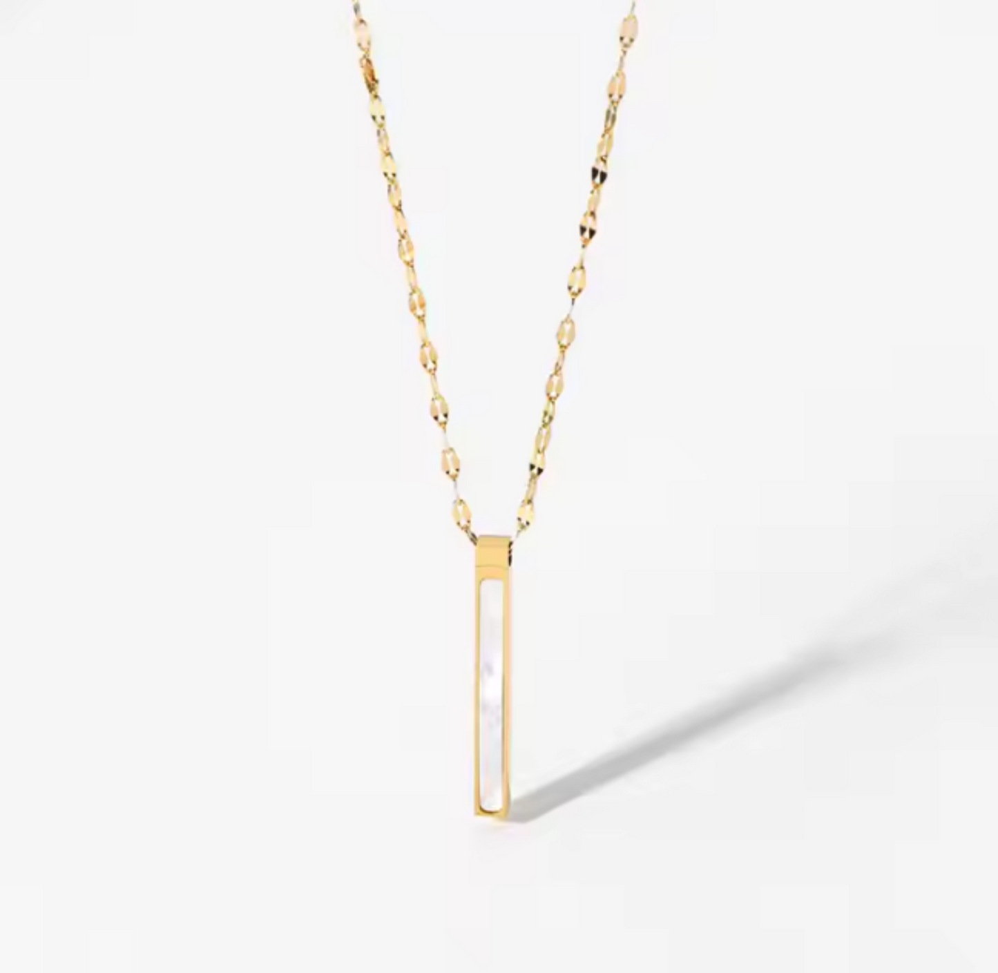 Collier en Acier Inoxydable - Barre Nacrée