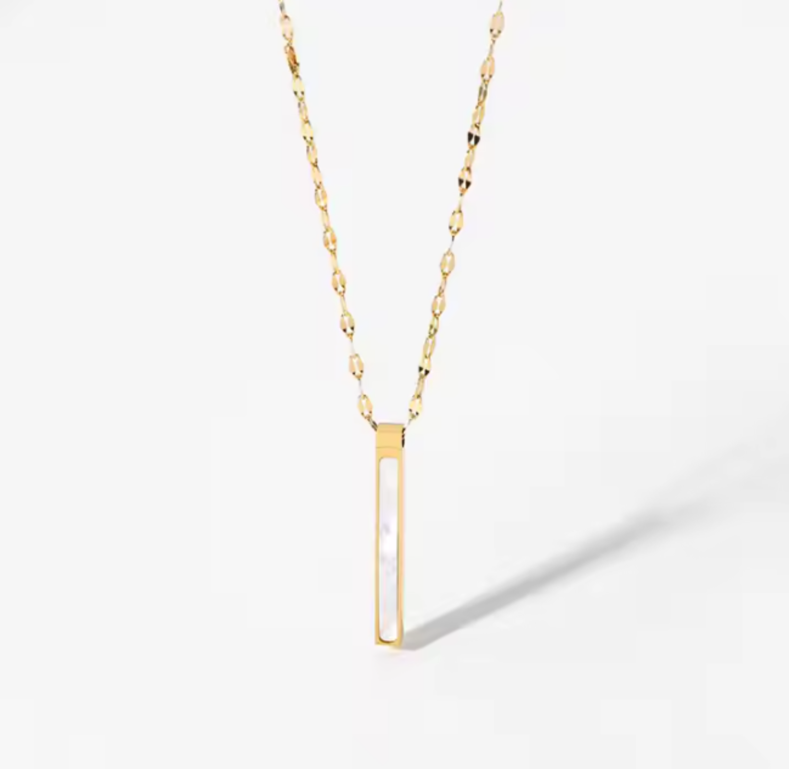 Collier en Acier Inoxydable - Barre Nacrée