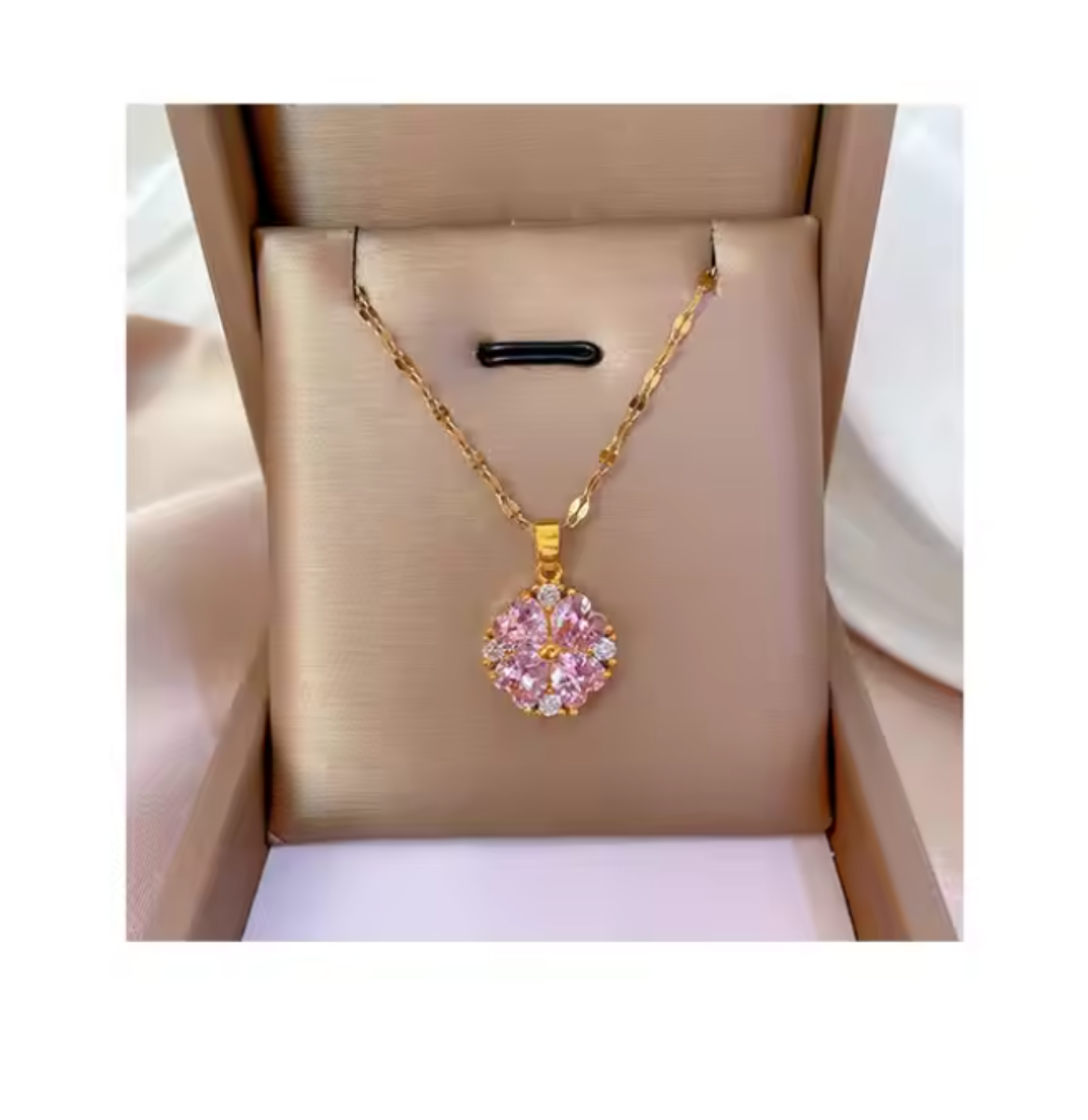 Collier en Acier Inoxydable - Motif Floral