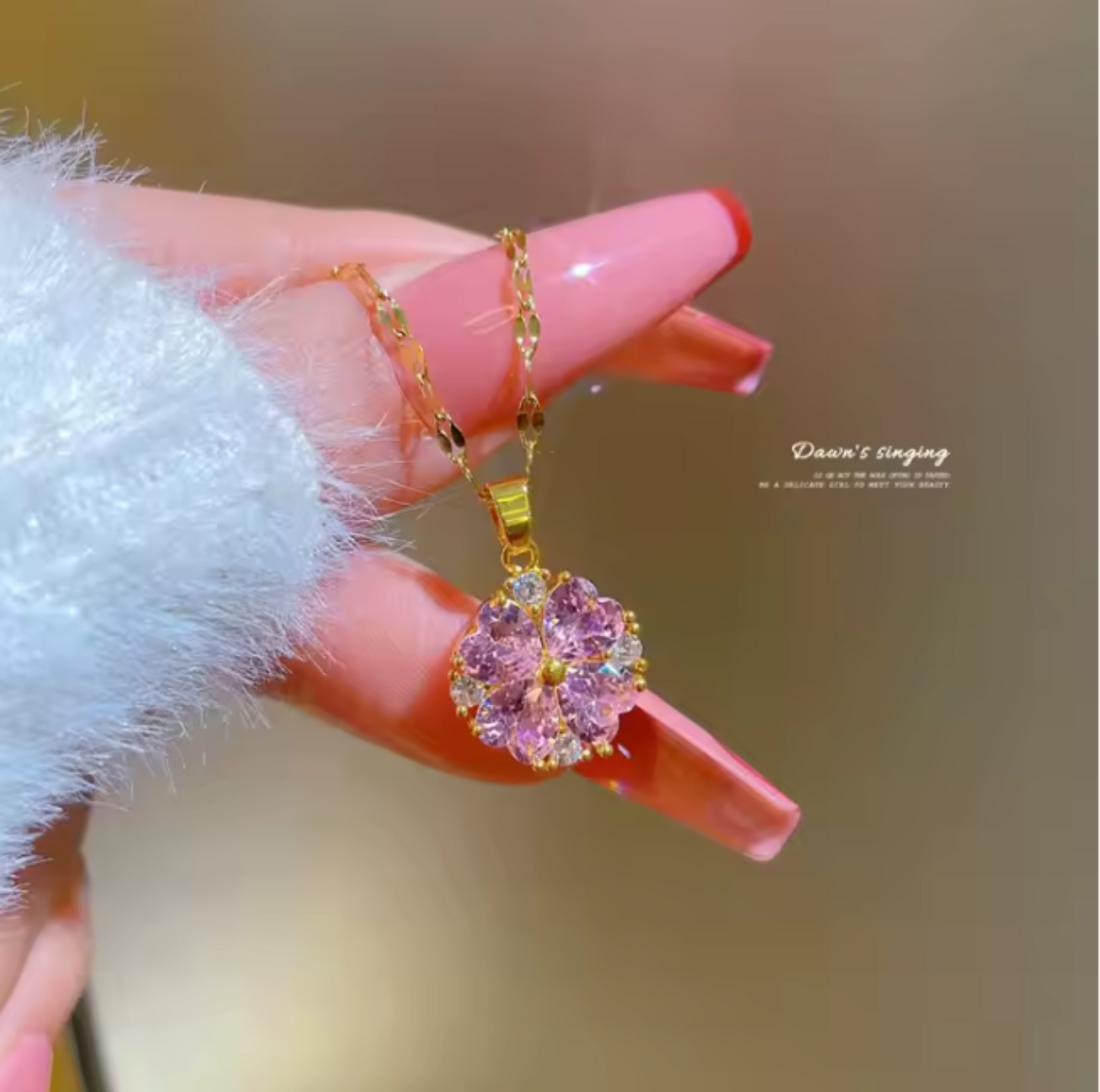 Collier en Acier Inoxydable - Motif Floral
